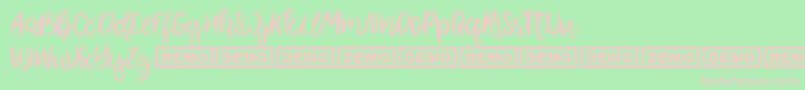 Czcionka Shamber – różowe czcionki na zielonym tle