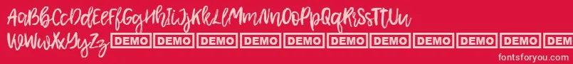 Czcionka Shamber – różowe czcionki na czerwonym tle