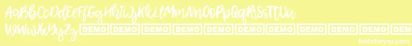 Saiba mais sobre a fonte Shamber Fonte Shamber – fontes brancas em um fundo amarelo