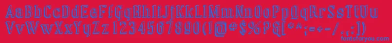 フォントCovingtonShadow – 赤い背景に青い文字