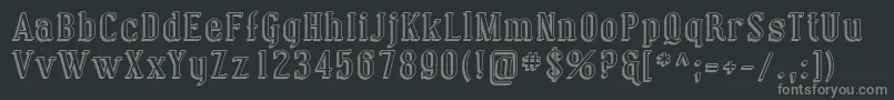 フォントCovingtonShadow – 黒い背景に灰色の文字