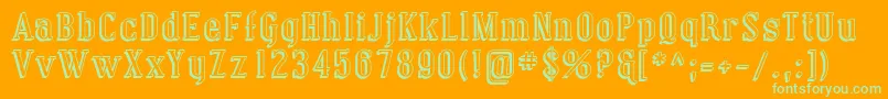 CovingtonShadow Font – Green Fonts on Orange Background