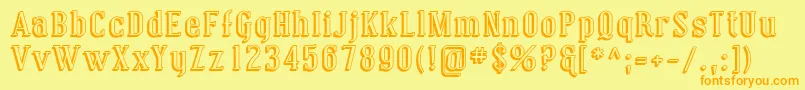CovingtonShadow Font – Orange Fonts on Yellow Background
