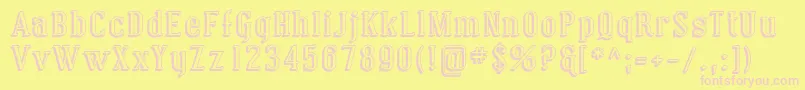 CovingtonShadow-fontti – vaaleanpunaiset fontit keltaisella taustalla
