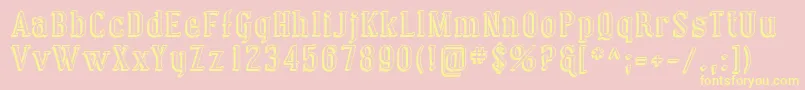 CovingtonShadow Font – Yellow Fonts on Pink Background