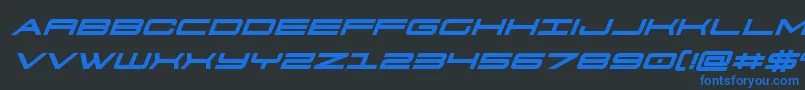 911porschav3boldital Font – Blue Fonts on Black Background