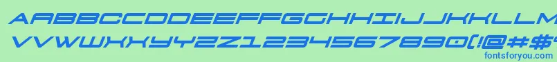 911porschav3boldital Font – Blue Fonts on Green Background