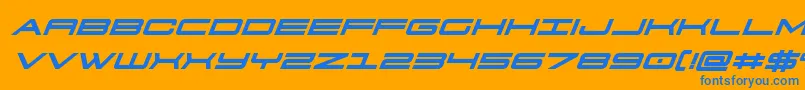 911porschav3boldital Font – Blue Fonts on Orange Background