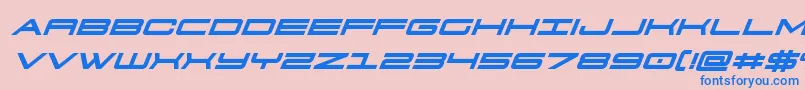 911porschav3boldital Font – Blue Fonts on Pink Background