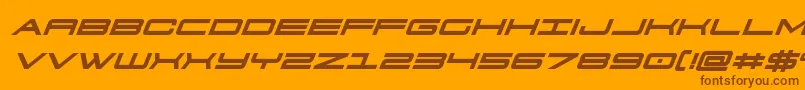 Шрифт 911porschav3boldital – коричневые шрифты на оранжевом фоне