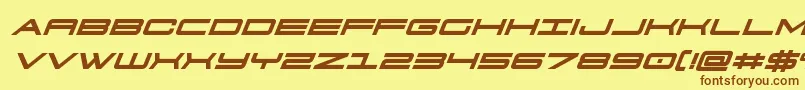 911porschav3boldital Font – Brown Fonts on Yellow Background