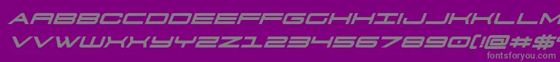 フォント911porschav3boldital – 紫の背景に灰色の文字