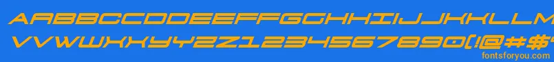 911porschav3boldital Font – Orange Fonts on Blue Background