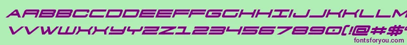 フォント911porschav3boldital – 緑の背景に紫のフォント