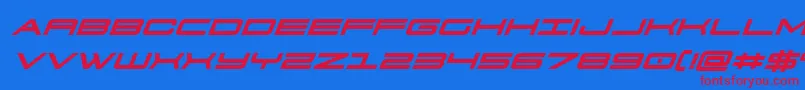 Шрифт 911porschav3boldital – красные шрифты на синем фоне