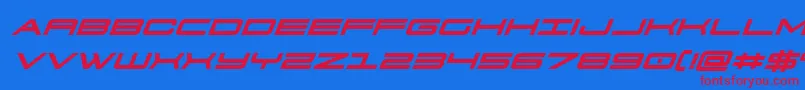 911porschav3boldital Font – Red Fonts on Blue Background