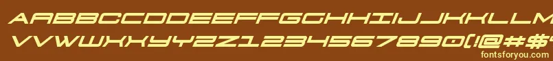 911porschav3boldital Font – Yellow Fonts on Brown Background