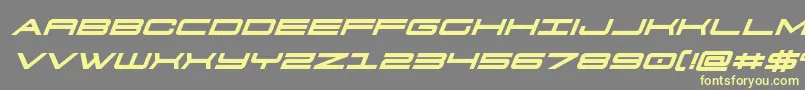 フォント911porschav3boldital – 黄色のフォント、灰色の背景
