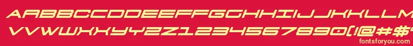 911porschav3boldital Font – Yellow Fonts on Red Background