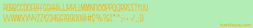 EscalopeCrustOne-Schriftart – Orangefarbene Schriften auf grünem Hintergrund