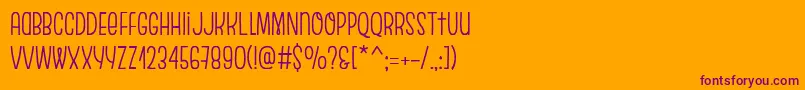 EscalopeCrustOne-fontti – violetit fontit oranssilla taustalla