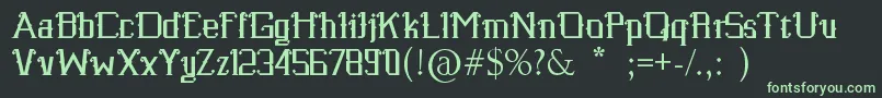 SenzanaFont-Schriftart – Grüne Schriften auf schwarzem Hintergrund