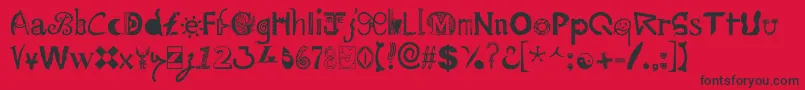 Mailart Font – Black Fonts on Red Background