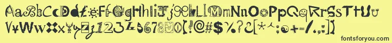 Mailart Font – Black Fonts on Yellow Background