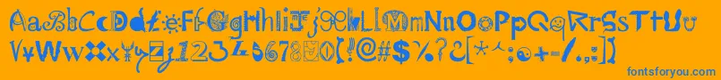 Mailart Font – Blue Fonts on Orange Background