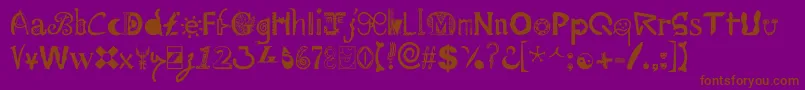 Mailart Font – Brown Fonts on Purple Background