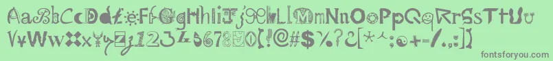 Mailart Font – Gray Fonts on Green Background