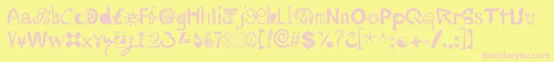 Mailart Font – Pink Fonts on Yellow Background