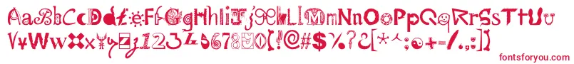 Mailart Font – Red Fonts on White Background