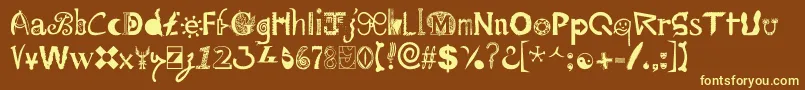 Mailart Font – Yellow Fonts on Brown Background