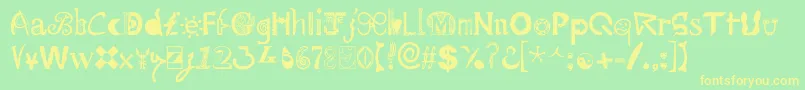 Mailart Font – Yellow Fonts on Green Background