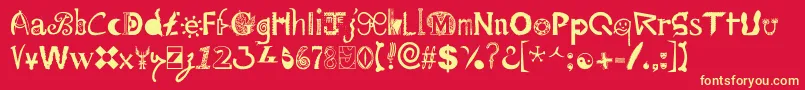 Mailart Font – Yellow Fonts on Red Background