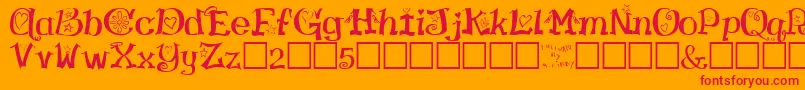 Virginlo Font – Red Fonts on Orange Background