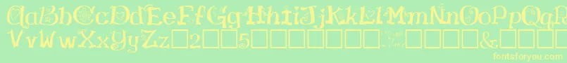 Virginlo Font – Yellow Fonts on Green Background