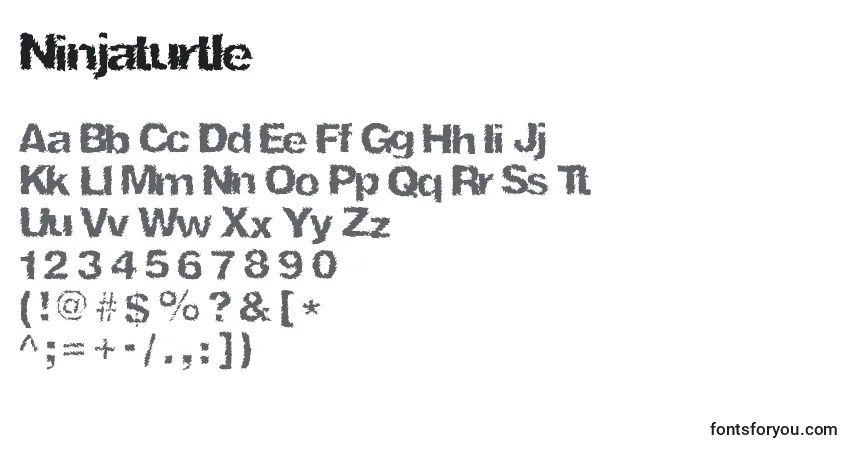 A fonte Ninjaturtle – alfabeto, números, caracteres especiais