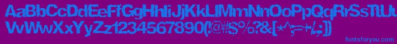 フォントNinjaturtle – 紫色の背景に青い文字