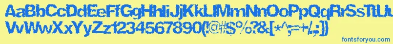 Ninjaturtle Font – Blue Fonts on Yellow Background