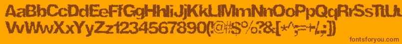 Fonte Ninjaturtle – fontes marrons em um fundo laranja