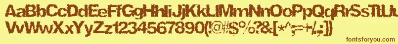 Ninjaturtle Font – Brown Fonts on Yellow Background
