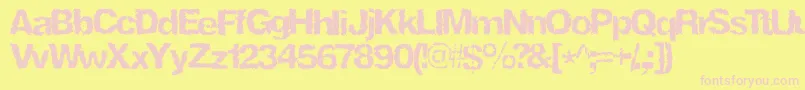 Ninjaturtle Font – Pink Fonts on Yellow Background