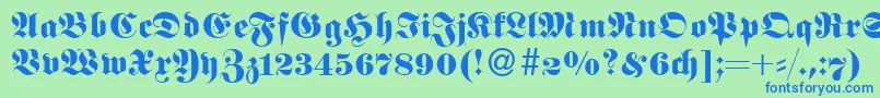 Шрифт FetaNormal – синие шрифты на зелёном фоне
