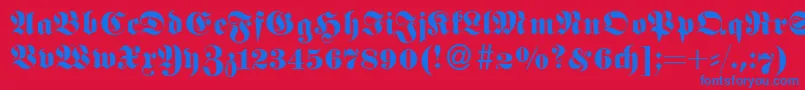 FetaNormal Font – Blue Fonts on Red Background