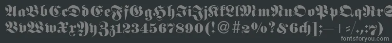 フォントFetaNormal – 黒い背景に灰色の文字