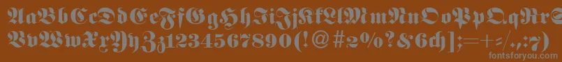 フォントFetaNormal – 茶色の背景に灰色の文字