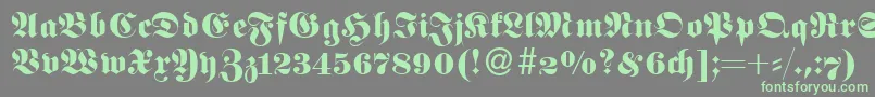 フォントFetaNormal – 灰色の背景に緑のフォント