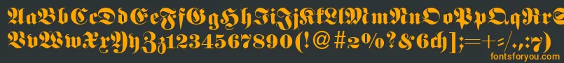 フォントFetaNormal – 黒い背景にオレンジの文字